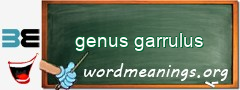 WordMeaning blackboard for genus garrulus